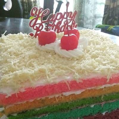 Detail Gambar Kue Rainbow Cake Nomer 23