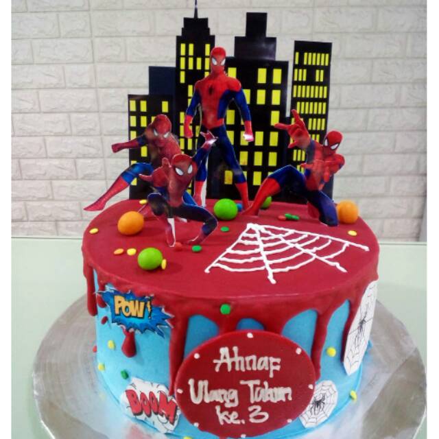 Detail Gambar Kue Tart Karakter Spiderman Nomer 14