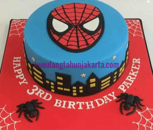 Detail Gambar Kue Tart Karakter Spiderman Nomer 4