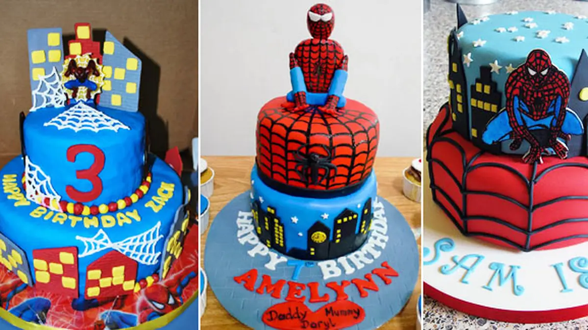 Detail Gambar Kue Tart Karakter Spiderman Nomer 32