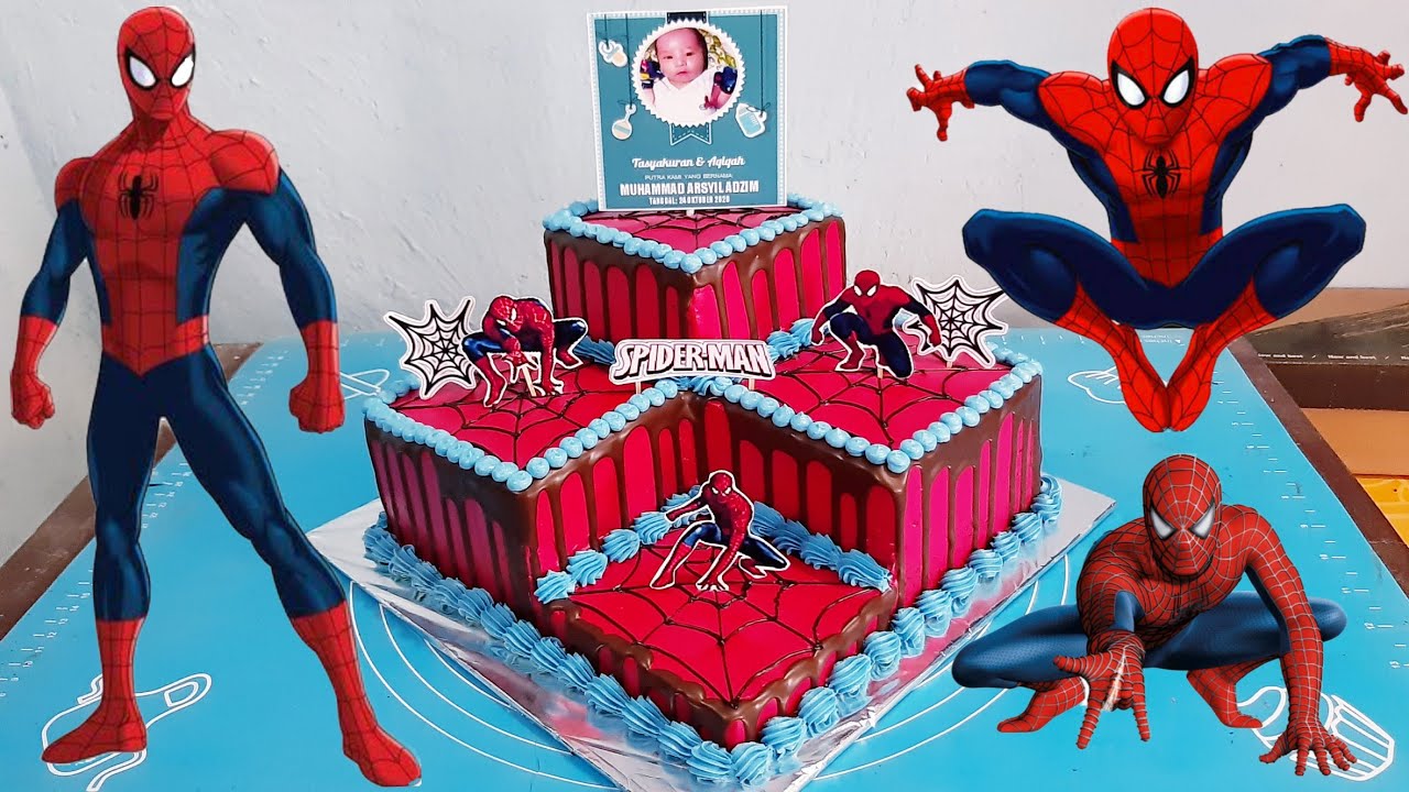 Detail Gambar Kue Tart Karakter Spiderman Nomer 7