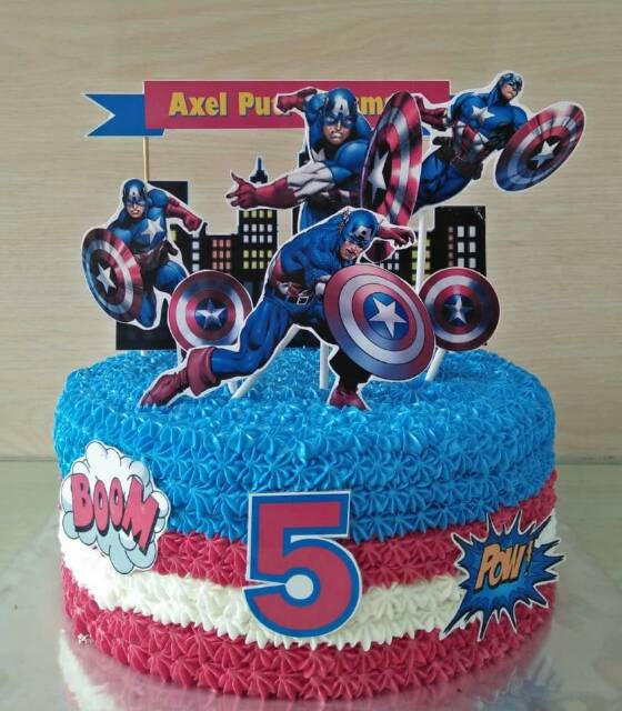 Detail Gambar Kue Ulang Tahun Captain America Nomer 13