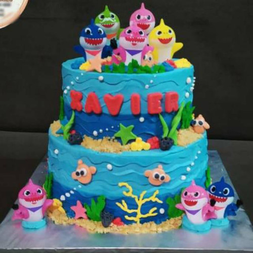 Detail Gambar Kue Ultah Baby Shark Nomer 46