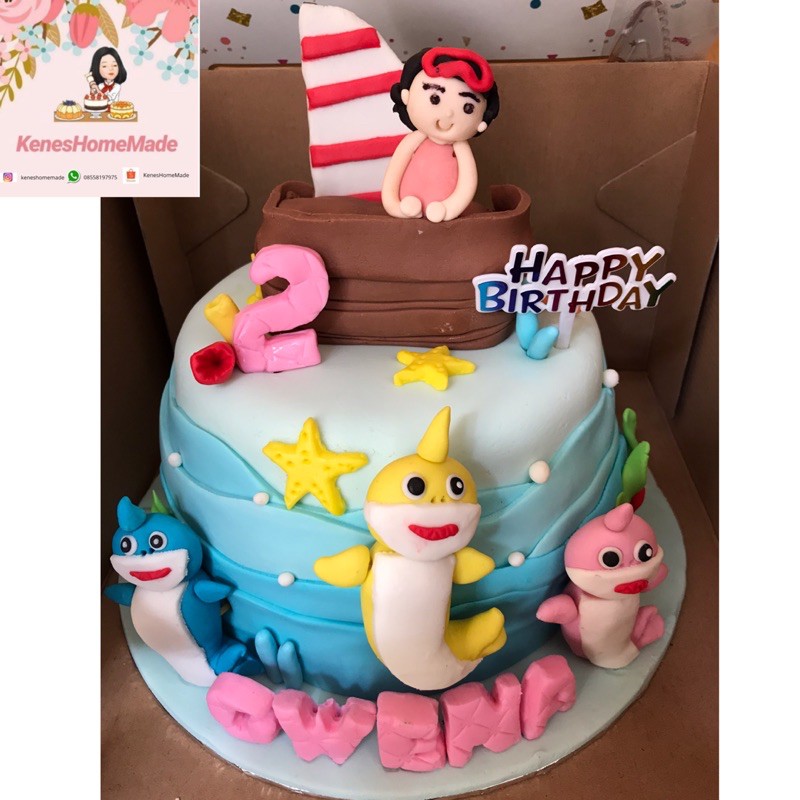 Detail Gambar Kue Ultah Baby Shark Nomer 49