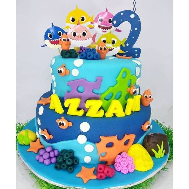 Detail Gambar Kue Ultah Baby Shark Nomer 55