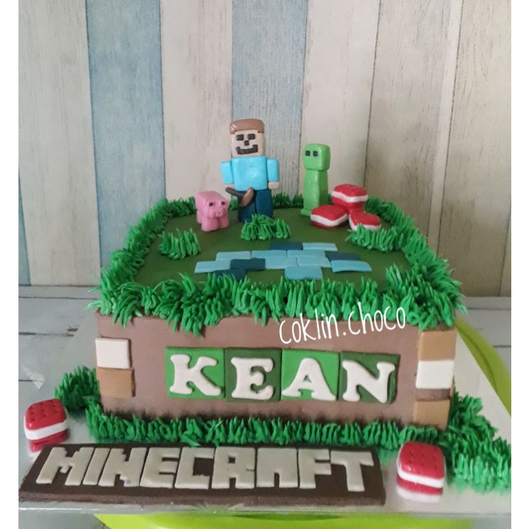 Detail Gambar Kue Ultah Minecraft Nomer 20
