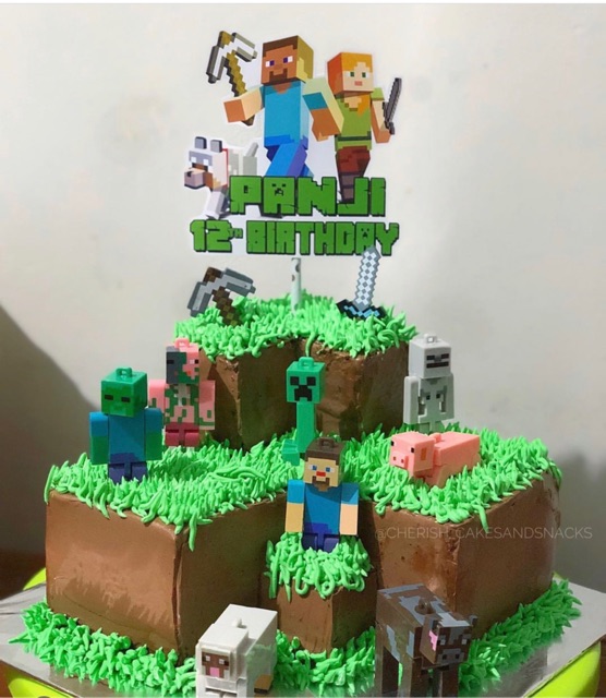 Detail Gambar Kue Ultah Minecraft Nomer 27