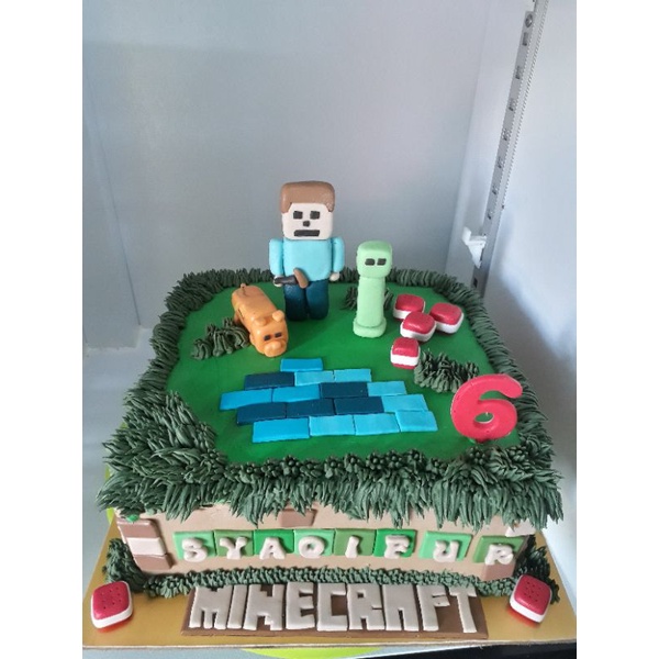 Detail Gambar Kue Ultah Minecraft Nomer 31