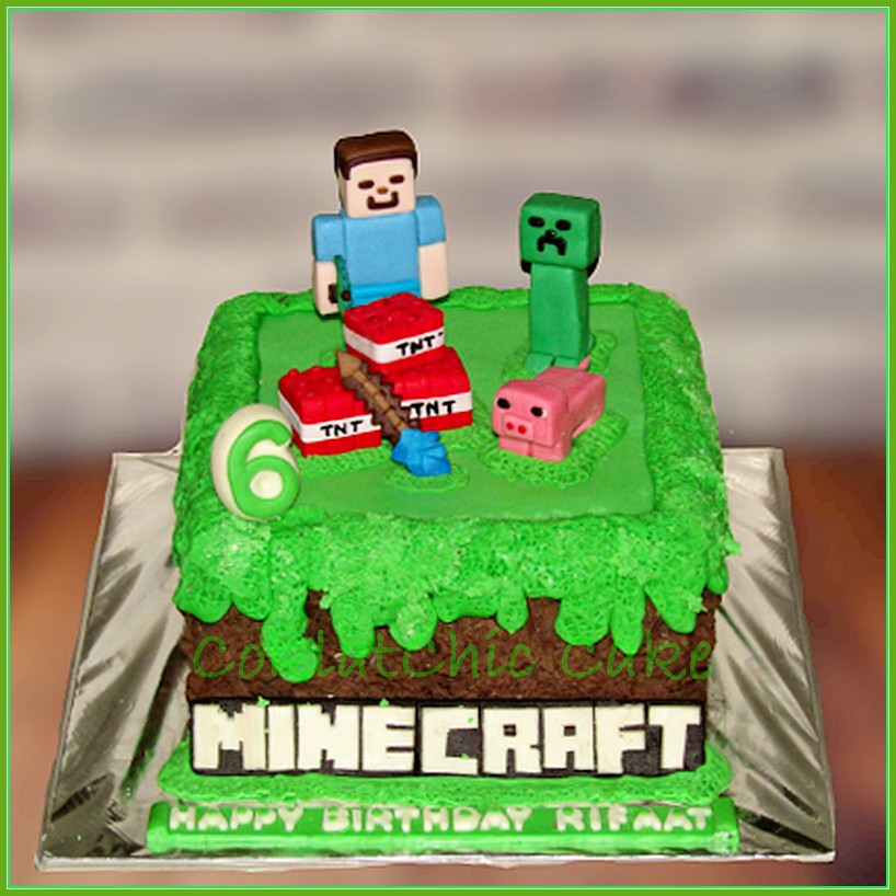 Detail Gambar Kue Ultah Minecraft Nomer 34