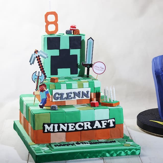 Detail Gambar Kue Ultah Minecraft Nomer 38