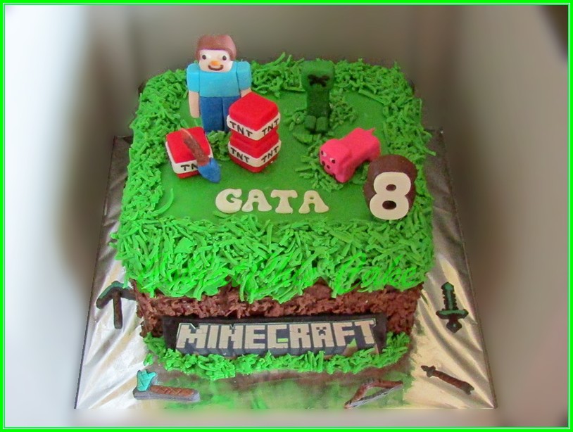 Detail Gambar Kue Ultah Minecraft Nomer 42