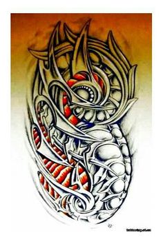 Detail Biomechanik Totenkopf Tattoo Nomer 11