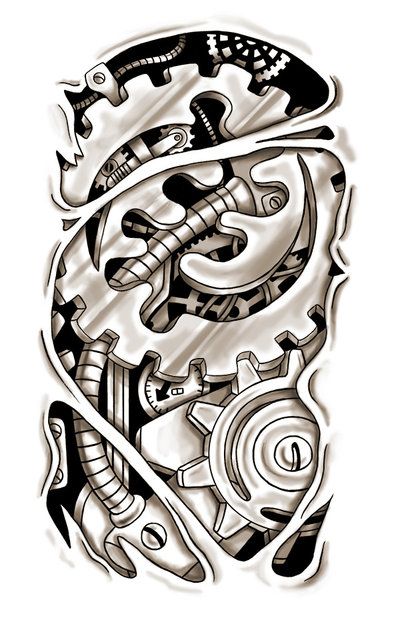 Detail Biomechanik Totenkopf Tattoo Nomer 6