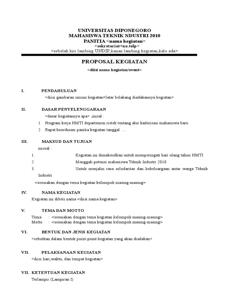 Detail Contoh Proposal Kegiatan Singkat Nomer 45