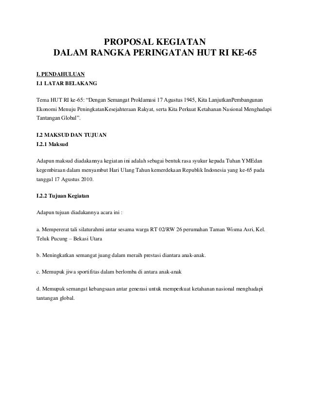 Detail Contoh Proposal Kegiatan Singkat Nomer 53