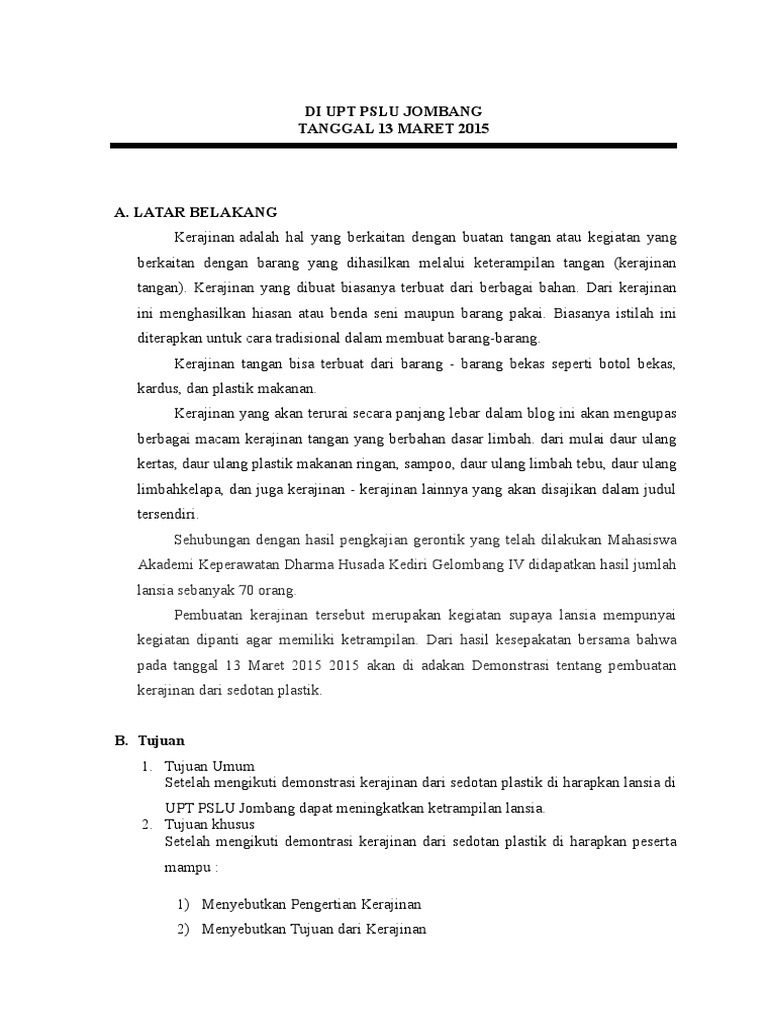 Detail Contoh Proposal Kerajinan Tangan Nomer 12