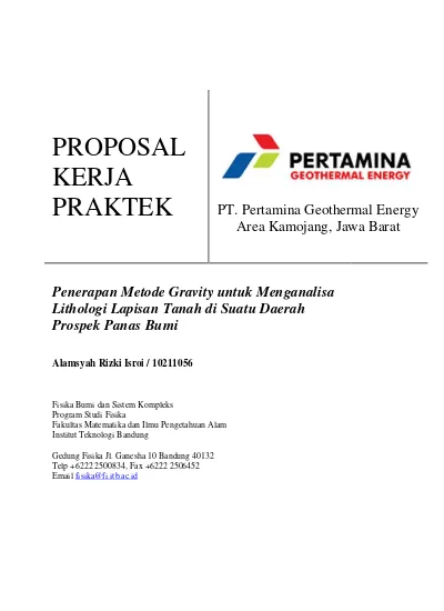 Detail Contoh Proposal Kerja Praktek Nomer 11