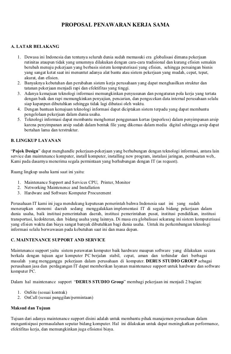 Contoh Proposal Kerjasama - KibrisPDR