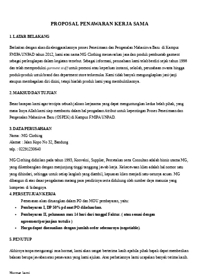 Detail Contoh Proposal Kerjasama Nomer 22