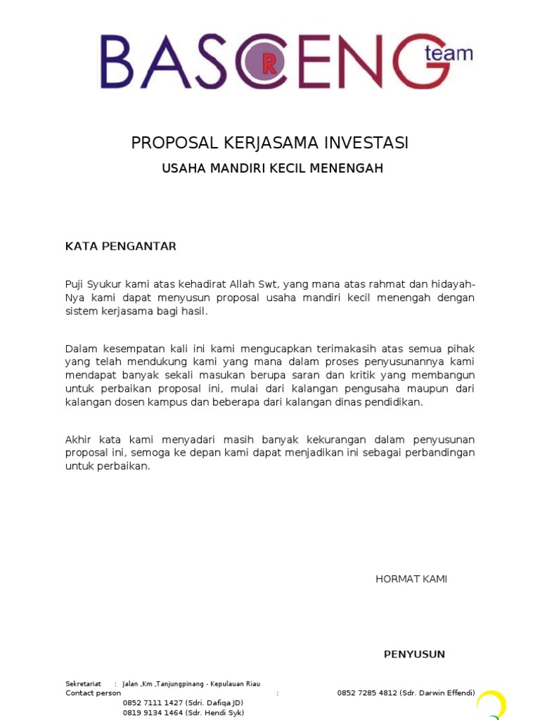 Detail Contoh Proposal Kerjasama Nomer 26