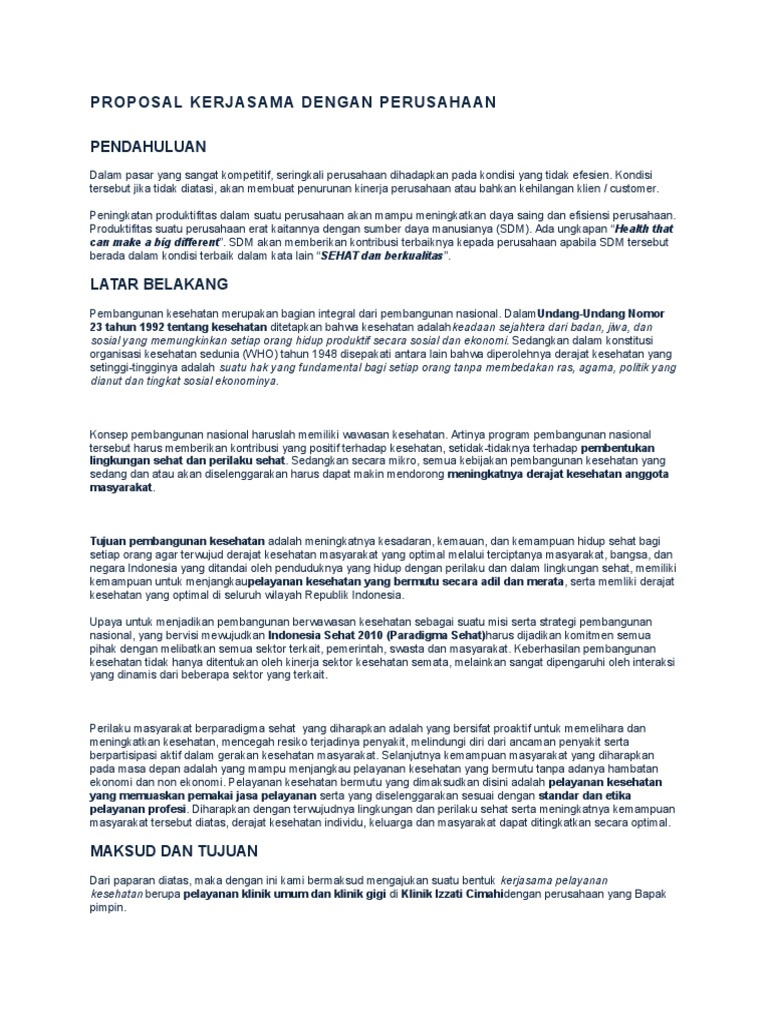 Detail Contoh Proposal Kerjasama Nomer 29