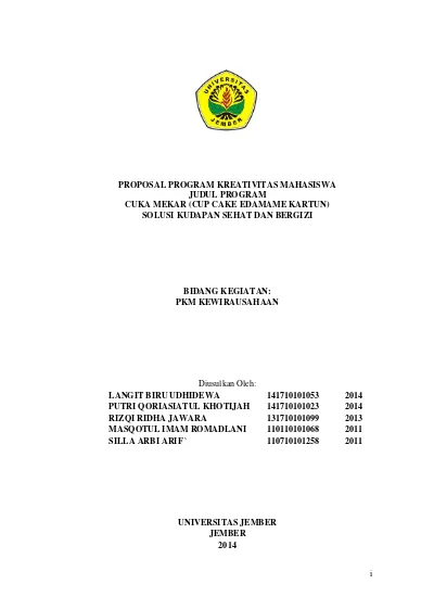 Detail Contoh Proposal Kewirausahaan Nomer 46