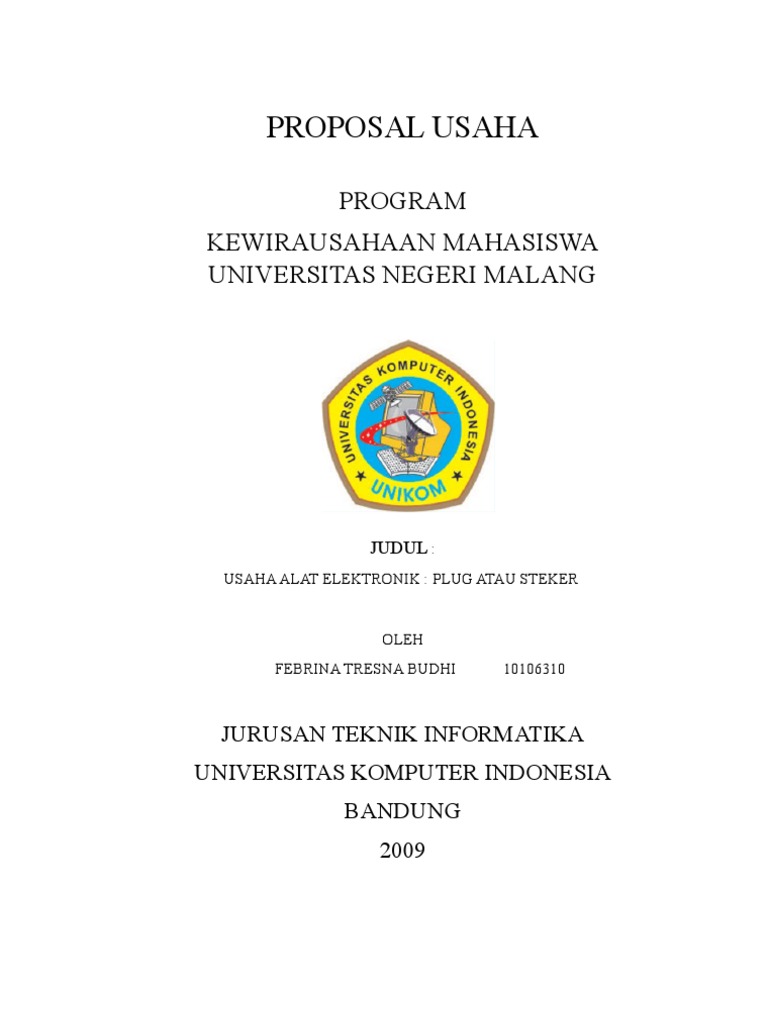 Detail Contoh Proposal Kewirausahaan Mahasiswa Nomer 11