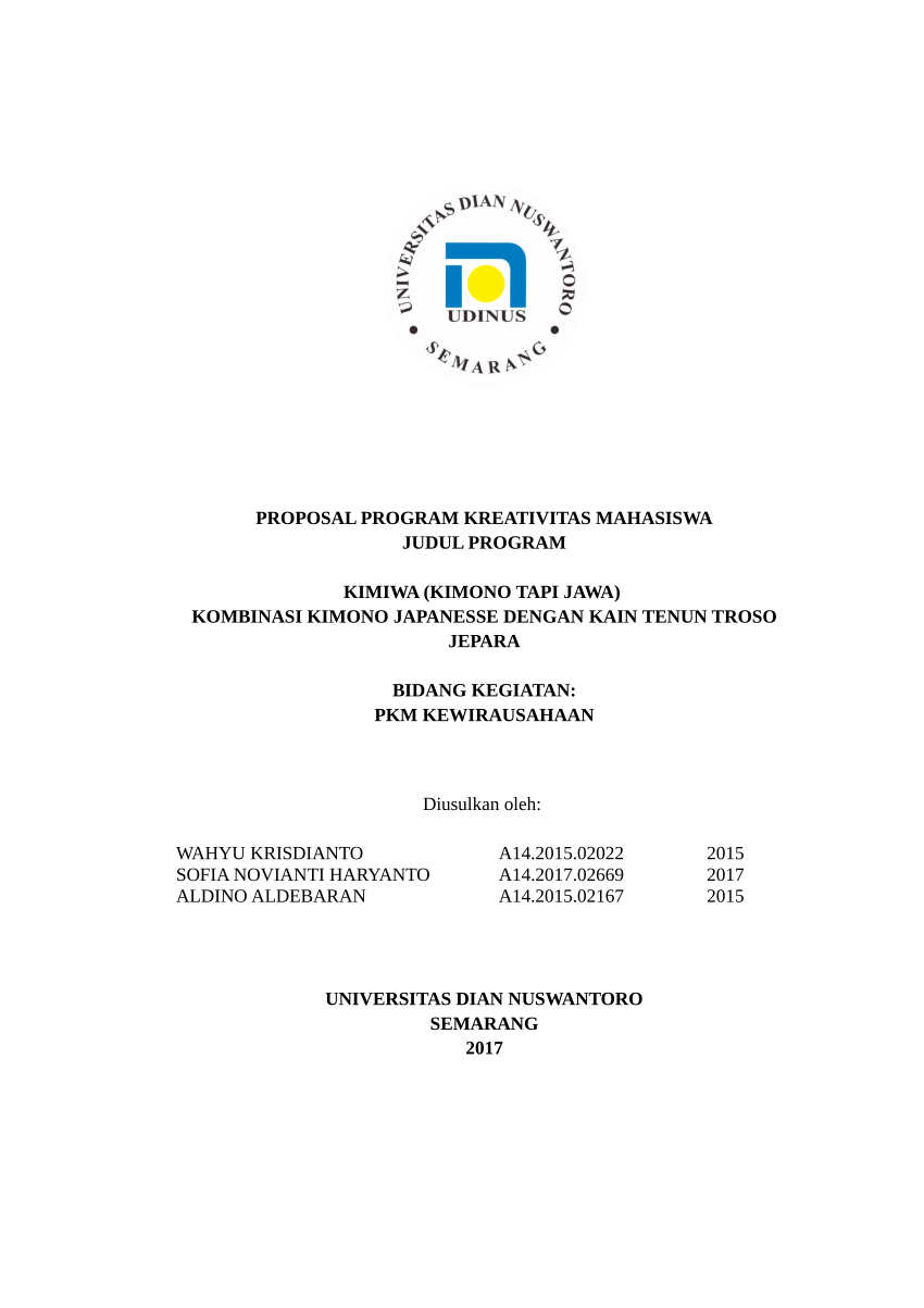 Detail Contoh Proposal Kewirausahaan Mahasiswa Nomer 20