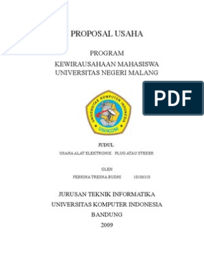 Detail Contoh Proposal Kewirausahaan Mahasiswa Nomer 4