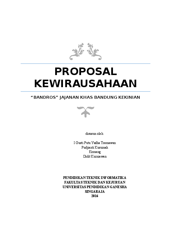 Detail Contoh Proposal Kewirausahaan Mahasiswa Nomer 37