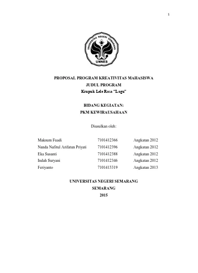 Detail Contoh Proposal Kewirausahaan Mahasiswa Nomer 38