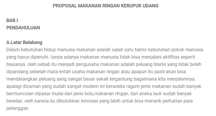 Detail Contoh Proposal Kewirausahaan Makanan Unik Nomer 51