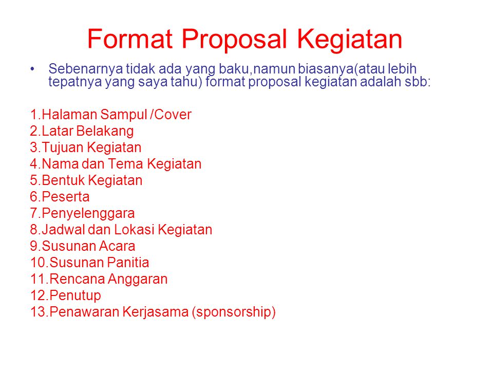 Detail Contoh Proposal Lengkap Dengan Strukturnya Nomer 33