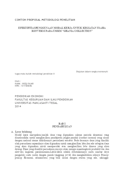 Detail Contoh Proposal Metode Penelitian Nomer 4