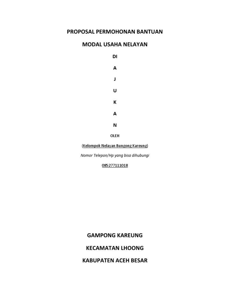 Detail Contoh Proposal Nelayan Nomer 16