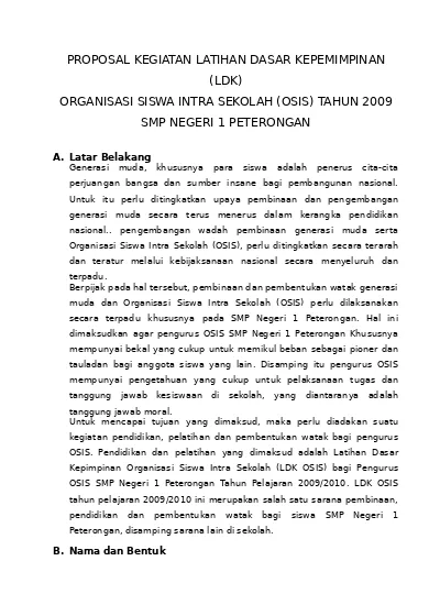 Detail Contoh Proposal Osis Nomer 30