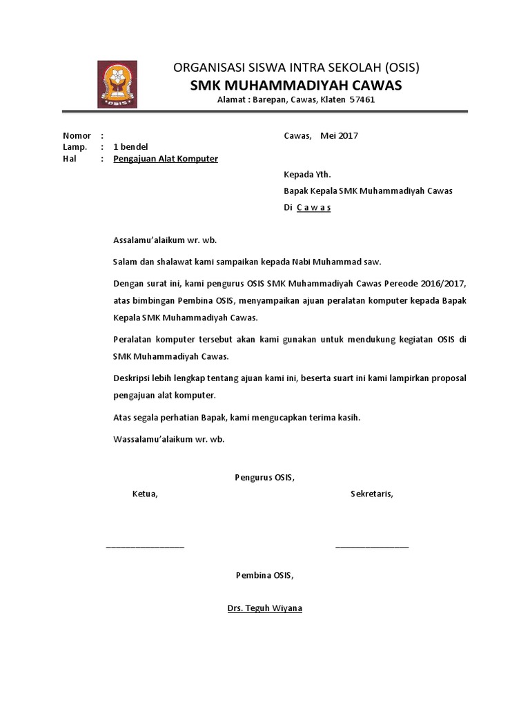 Detail Contoh Proposal Osis Nomer 6