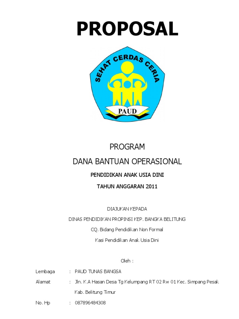 Detail Contoh Proposal Paud Pdf Nomer 2