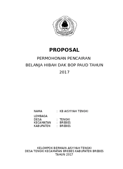 Detail Contoh Proposal Paud Pdf Nomer 14