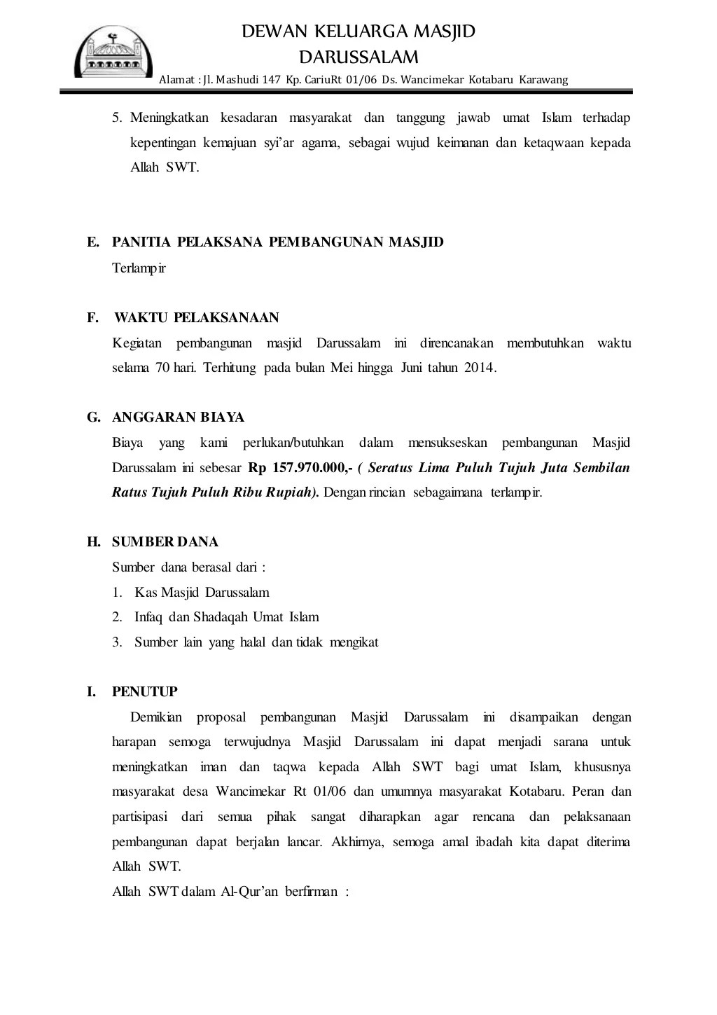 Detail Contoh Proposal Pembangunan Nomer 46