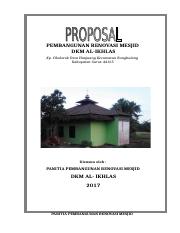 Detail Contoh Proposal Pembangunan Masjid Al Ikhlas Nomer 7