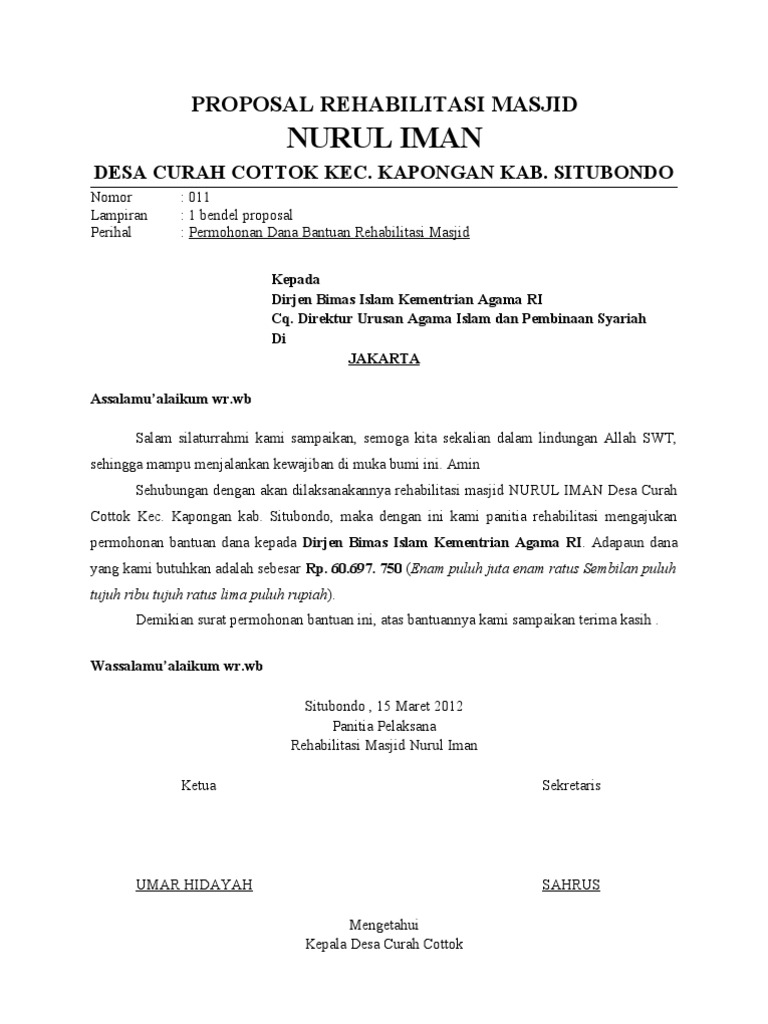 Detail Contoh Proposal Pembangunan Musholla 2019 Nomer 11