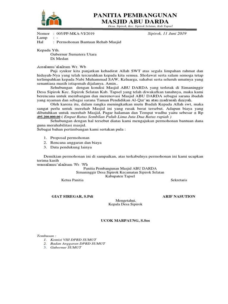 Detail Contoh Proposal Pembangunan Musholla 2019 Nomer 21