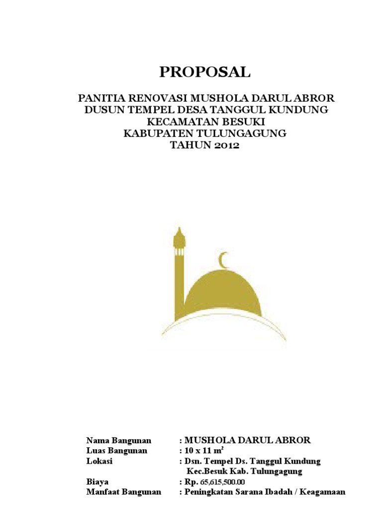 Detail Contoh Proposal Pembangunan Musholla 2019 Doc Nomer 6