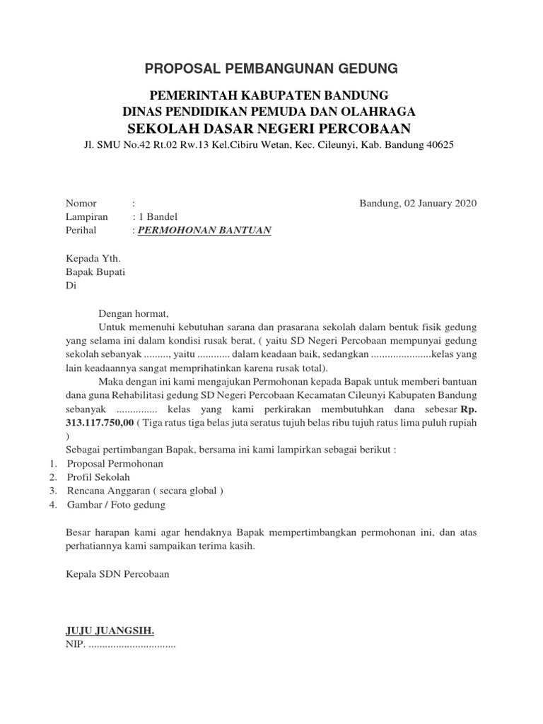 Contoh Proposal Pembangunan Sekolah - KibrisPDR