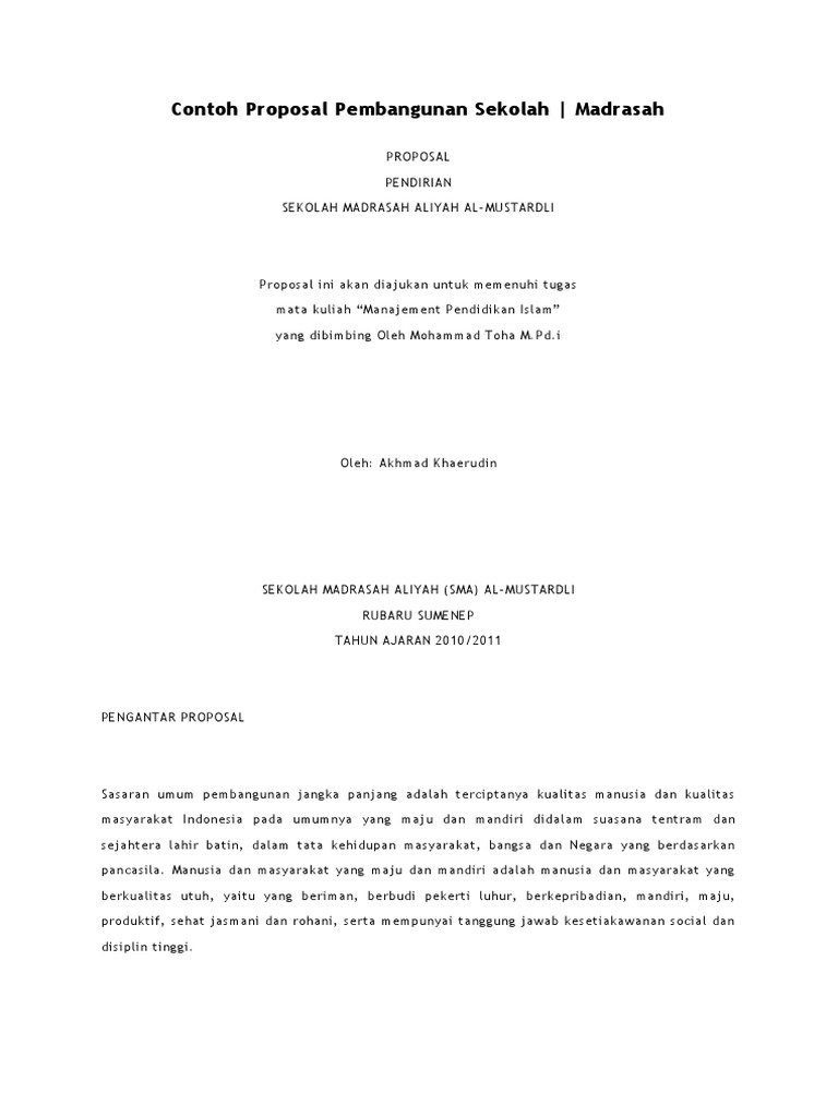 Detail Contoh Proposal Pembangunan Sekolah Nomer 16