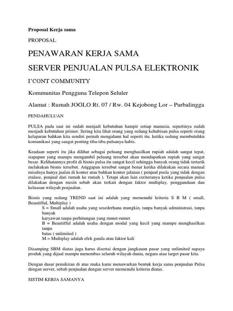 Detail Contoh Proposal Penawaran Kerjasama Nomer 23