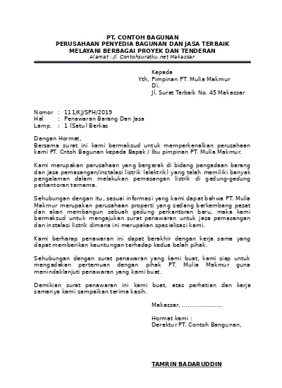 Contoh Proposal Penawaran Proyek - KibrisPDR