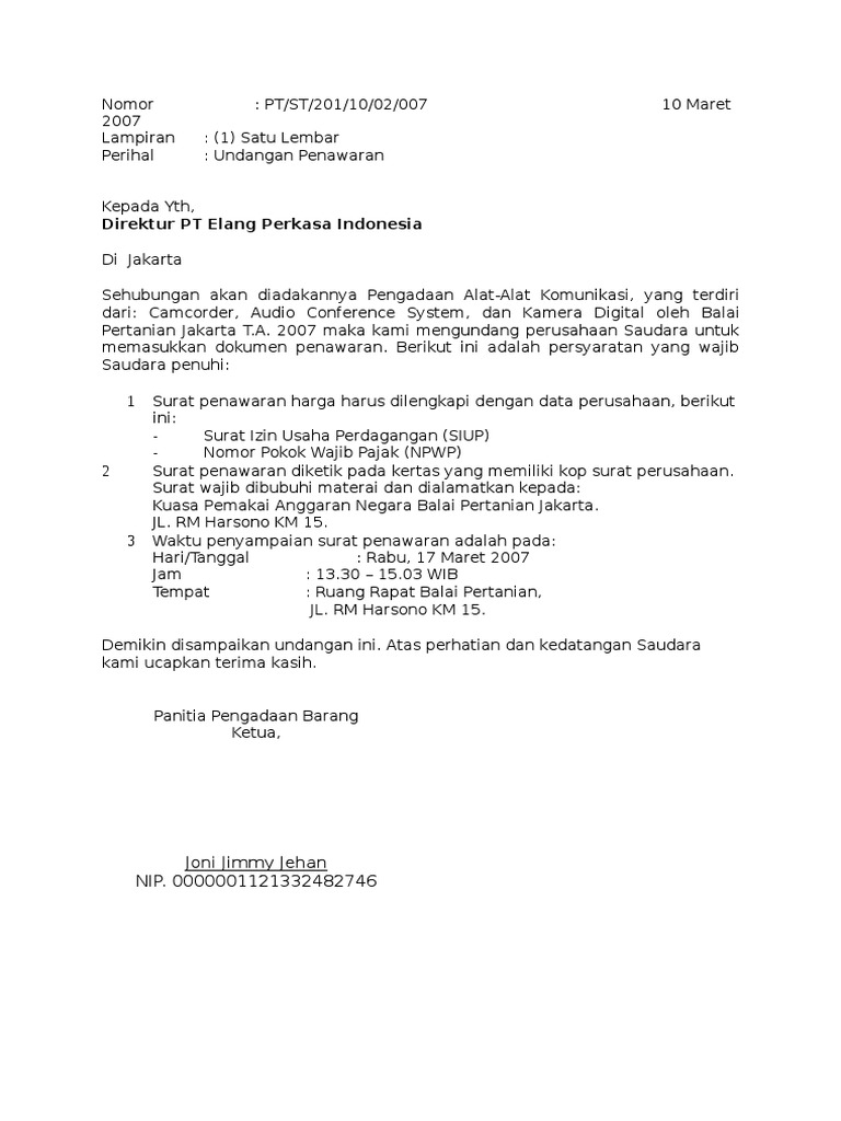 Detail Contoh Proposal Penawaran Proyek Nomer 19