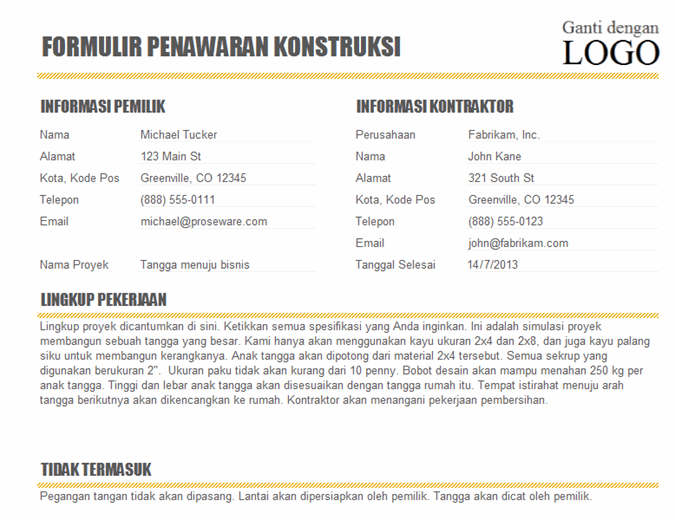 Detail Contoh Proposal Penawaran Proyek Nomer 20